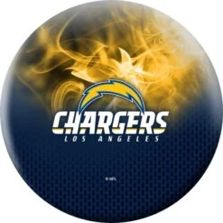 OTB NFL Los Angeles Chargers On Fire Bowling Ball -Bowler Smart Shop Los Angeles Chargers on fire B scaled 1