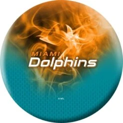 OTB NFL Miami Dolphins On Fire Bowling Ball 5 OTB NFL Miami Dolphins On Fire Bowling Ball -Bowler Smart Shop MIami Dolphins B scaled 1