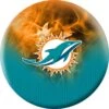 OTB NFL Miami Dolphins On Fire Bowling Ball