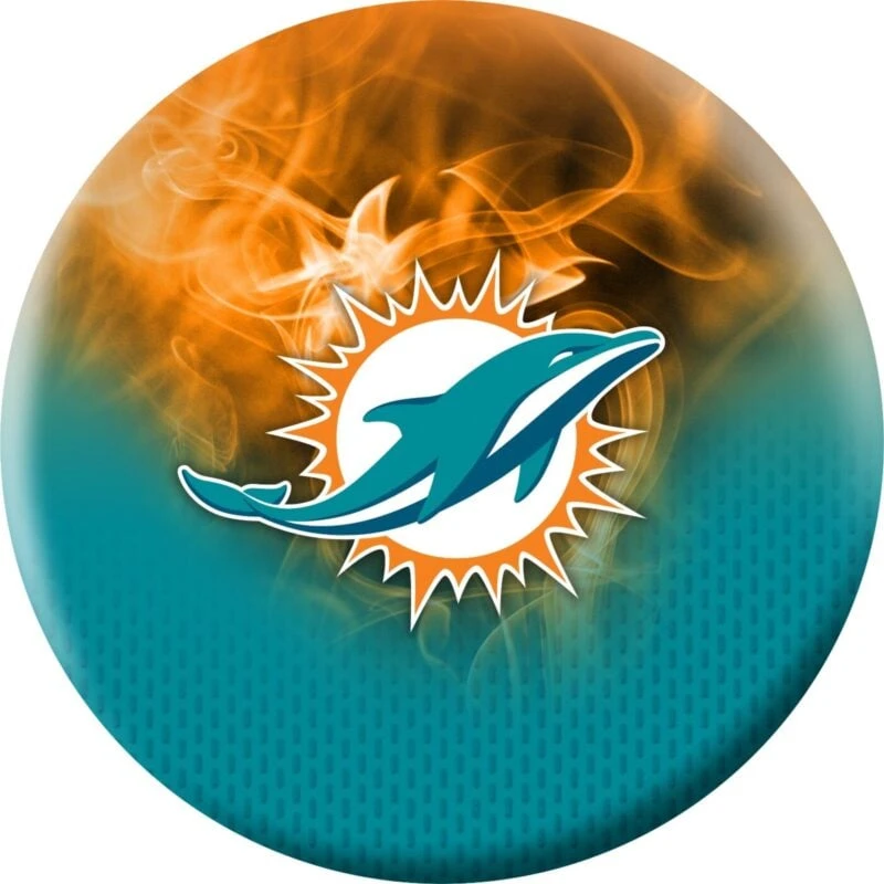 OTB NFL Miami Dolphins On Fire Bowling Ball 3 OTB NFL Miami Dolphins On Fire Bowling Ball