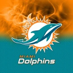 KR NFL Miami Dolphins On Fire Bowling Towel