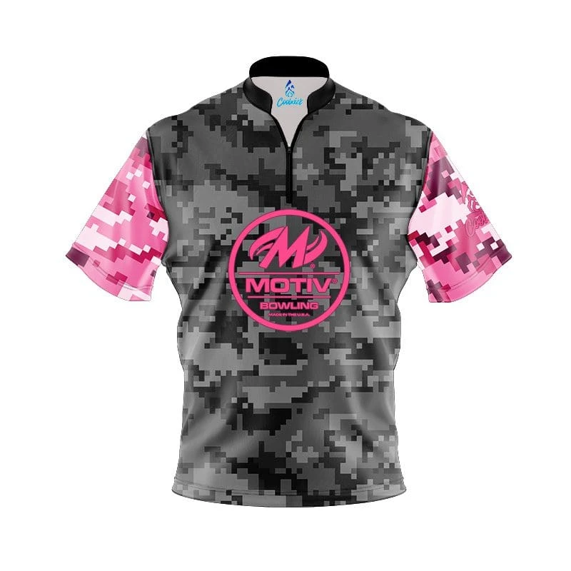 Motiv Grey Pink Digital Camo Fast Track CoolWick Bowling Jersey 3 Motiv Grey Pink Digital Camo Fast Track CoolWick Bowling Jersey