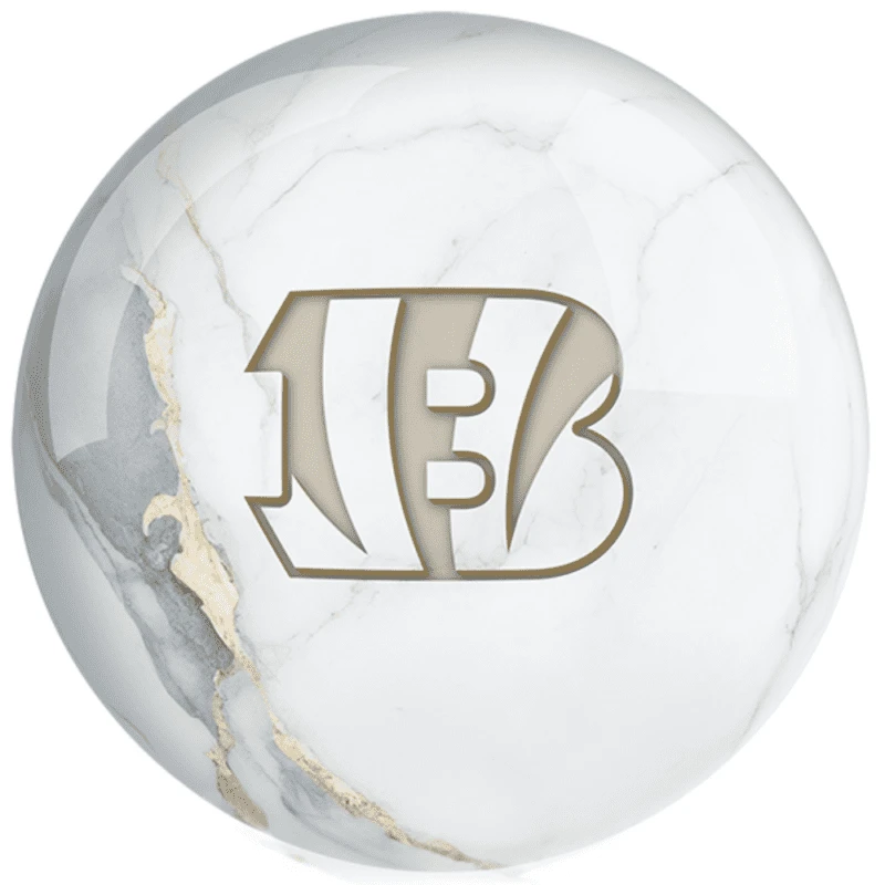 OTB NFL Cincinnati Bengals White Marble Bowling Ball 3 OTB NFL Cincinnati Bengals White Marble Bowling Ball