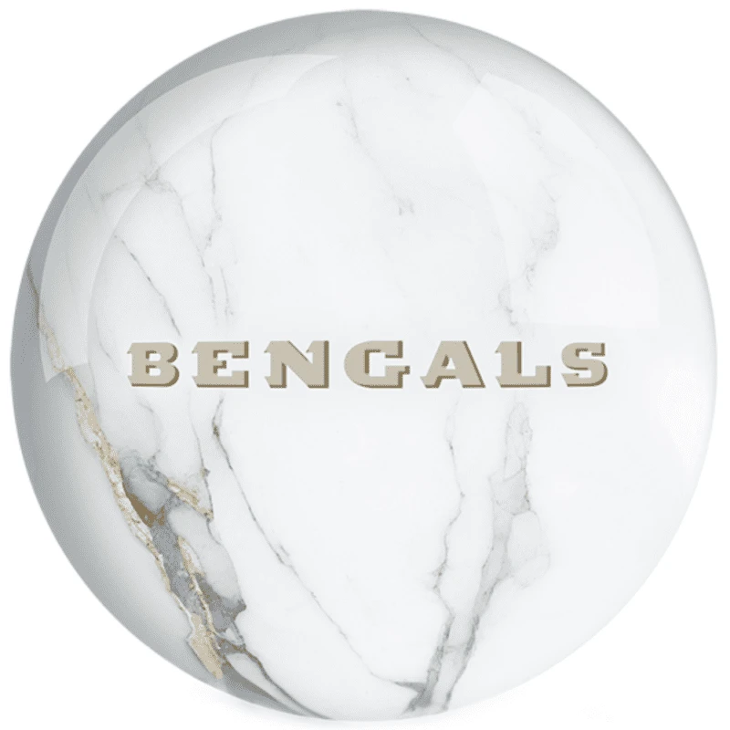OTB NFL Cincinnati Bengals White Marble Bowling Ball 4 OTB NFL Cincinnati Bengals White Marble Bowling Ball - Image 2