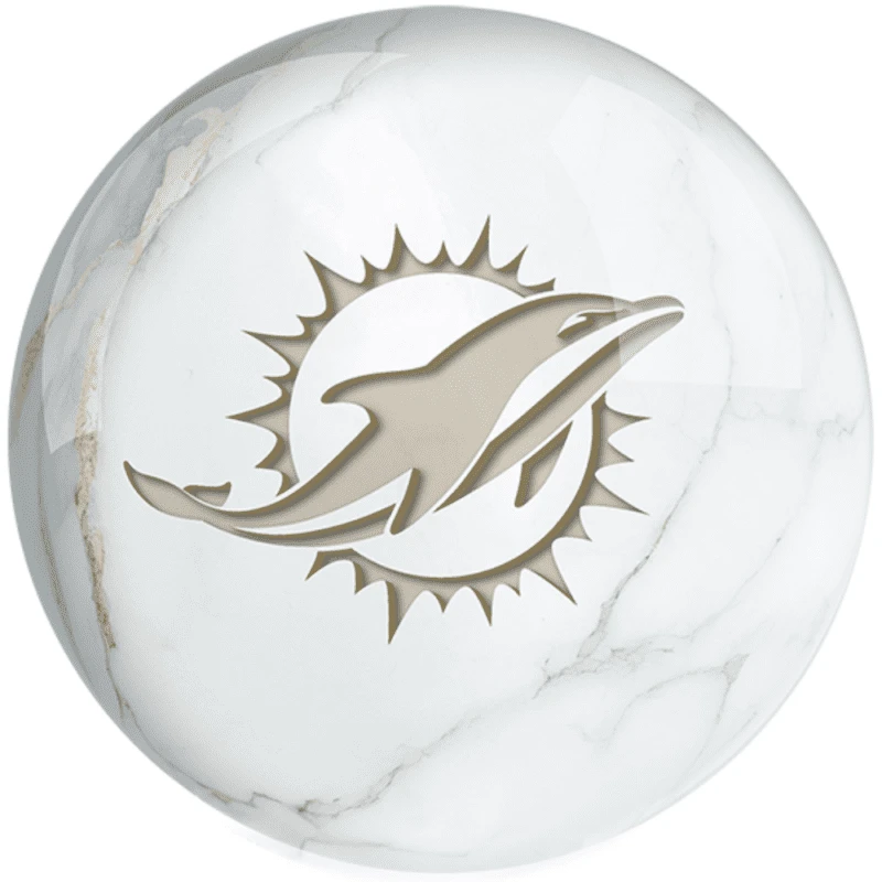 OTB NFL Miami Dolphins White Marble Bowling Ball 3 OTB NFL Miami Dolphins White Marble Bowling Ball