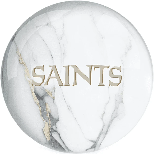 OTB NFL New Orleans Saints White Marble Bowling Ball 4 OTB NFL New Orleans Saints White Marble Bowling Ball - Image 2