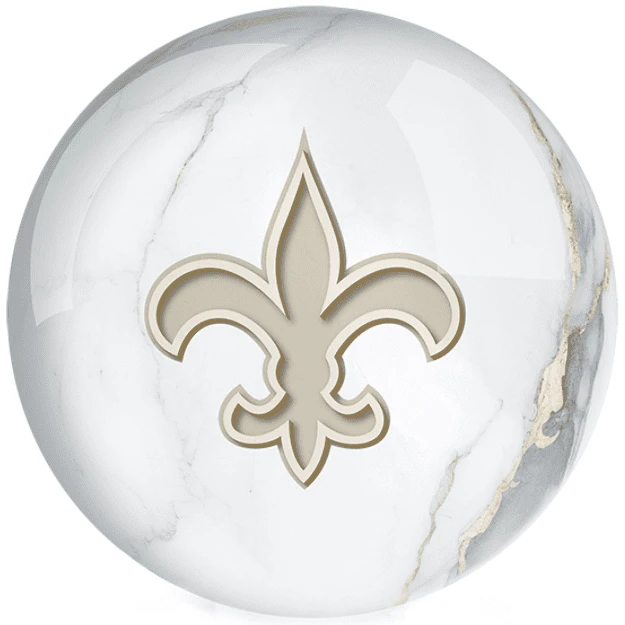 OTB NFL New Orleans Saints White Marble Bowling Ball 3 OTB NFL New Orleans Saints White Marble Bowling Ball
