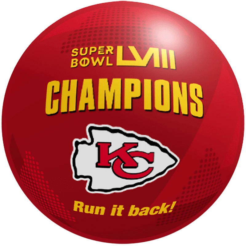 OTB NFL Red Kansas City Chiefs Super Bowl LVIII Champions Bowling Ball 4 OTB NFL Red Kansas City Chiefs Super Bowl LVIII Champions Bowling Ball - Image 2