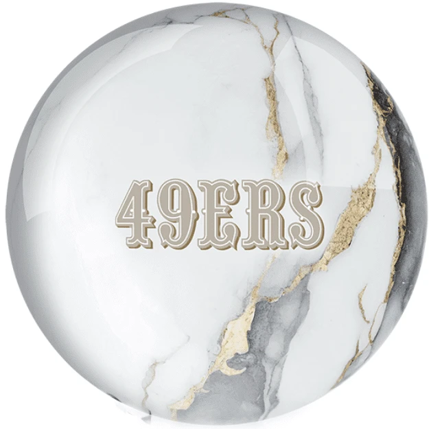 OTB NFL San Francisco 49ers White Marble Bowling Ball 4 OTB NFL San Francisco 49ers White Marble Bowling Ball - Image 2