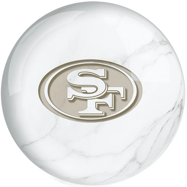 OTB NFL San Francisco 49ers White Marble Bowling Ball 3 OTB NFL San Francisco 49ers White Marble Bowling Ball