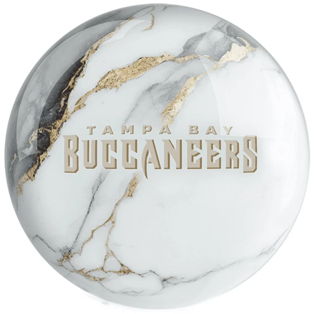 OTB NFL Tampa Bay Buccaneers White Marble Bowling Ball 4 OTB NFL Tampa Bay Buccaneers White Marble Bowling Ball - Image 2
