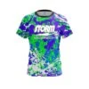 Storm Paint Splatter Green Purple CoolWick Bowling Jersey 1 Storm Paint Splatter Green Purple CoolWick Bowling Jersey -Bowler Smart Shop Paint Splatter 2 Front