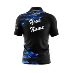 Blue Luxury Strikes Fast Track CoolWick Bowling Jersey -Bowler Smart Shop Plain Blue Luxury Strikes Fast Track Name Back