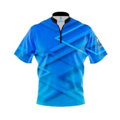 Blue Shapes Fast Track CoolWick Bowling Jersey