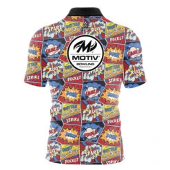 Motiv Comic Quick Ship CoolWick Sash Zip Bowling Jersey -Bowler Smart Shop QS TEMPLATE VIRTUAL BACK COMIC motiv scaled 1 scaled 1