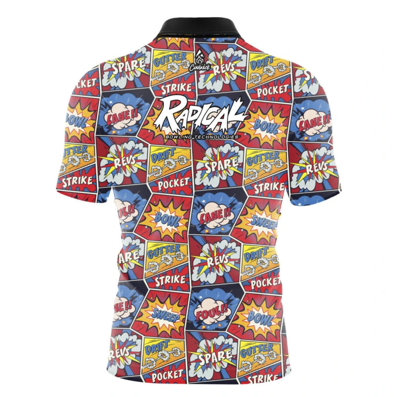 Radical Comic Quick Ship CoolWick Sash Zip Bowling Jersey 4 Radical Comic Quick Ship CoolWick Sash Zip Bowling Jersey - Image 2