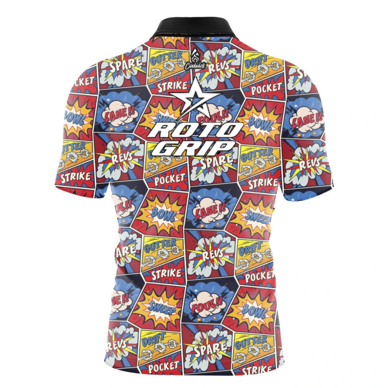 Roto Grip Comic Quick Ship CoolWick Sash Zip Bowling Jersey 4 Roto Grip Comic Quick Ship CoolWick Sash Zip Bowling Jersey - Image 2