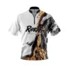 Radical Black And Gold Liquid Marble Quick Ship CoolWick Sash Zip Bowling Jersey