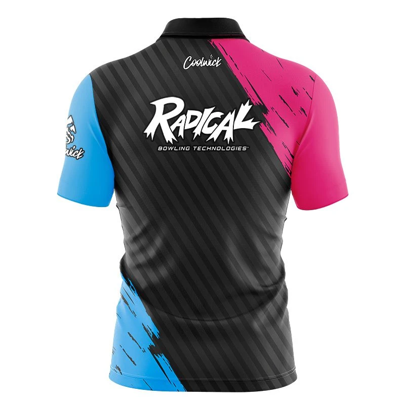Radical House Shot Quick Ship CoolWick Sash Zip Bowling Jersey 4 Radical House Shot Quick Ship CoolWick Sash Zip Bowling Jersey - Image 2