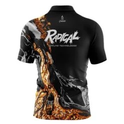 Radical Onyx Gold Quick Ship CoolWick Sash Zip Bowling Jersey -Bowler Smart Shop Radical Onyx Gold BACK