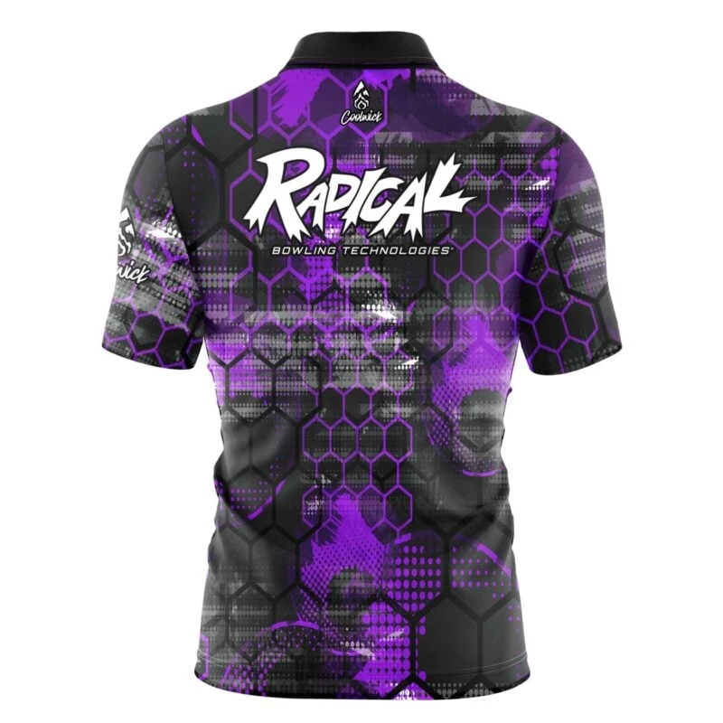 Radical Purple Honeycomb Quick Ship CoolWick Bowling Jersey 4 Radical Purple Honeycomb Quick Ship CoolWick Bowling Jersey - Image 2