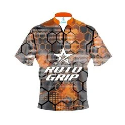 Roto Grip Fire Honeycomb Quick Ship CoolWick Sash Zip Bowling Jersey
