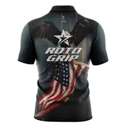 Roto Grip American Eagle Quick Ship CoolWick Sash Zip Bowling Jersey 5 Roto Grip American Eagle Quick Ship CoolWick Sash Zip Bowling Jersey -Bowler Smart Shop Roto Grip American Eagle Back