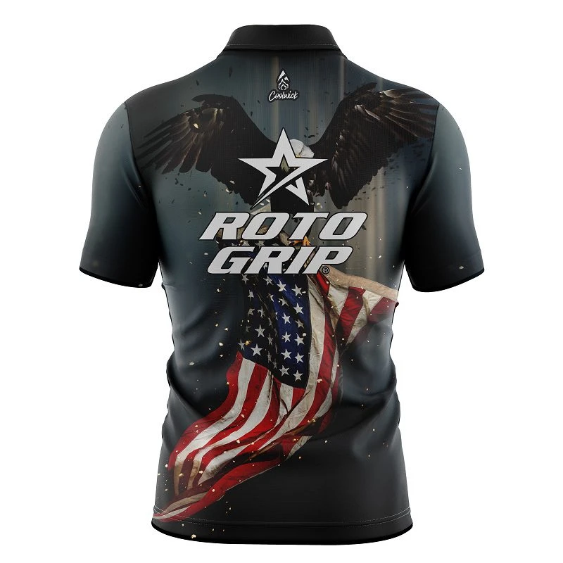 Roto Grip American Eagle Quick Ship CoolWick Sash Zip Bowling Jersey 4 Roto Grip American Eagle Quick Ship CoolWick Sash Zip Bowling Jersey - Image 2