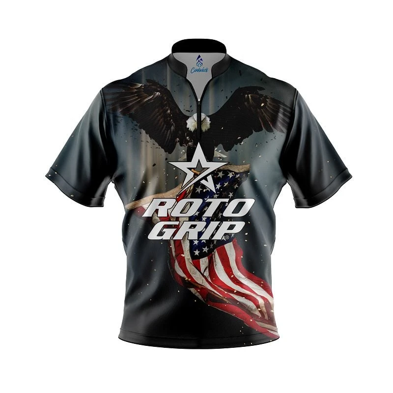 Roto Grip American Eagle Quick Ship CoolWick Sash Zip Bowling Jersey 3 Roto Grip American Eagle Quick Ship CoolWick Sash Zip Bowling Jersey