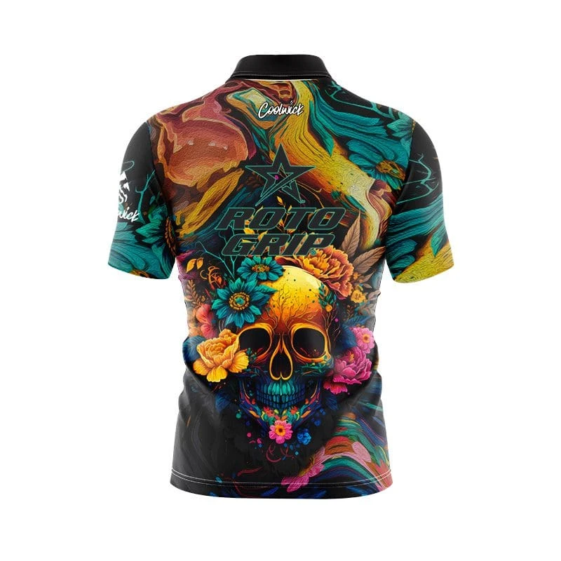 Roto Grip Floral Skullscape Fast Track CoolWick Bowling Jersey 4 Roto Grip Floral Skullscape Fast Track CoolWick Bowling Jersey - Image 2