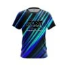 Storm Blue And Green Digital Stripe CoolWick Bowling Jersey 1 Storm Blue And Green Digital Stripe CoolWick Bowling Jersey -Bowler Smart Shop Storm Blue And Green Digital Stripes Front