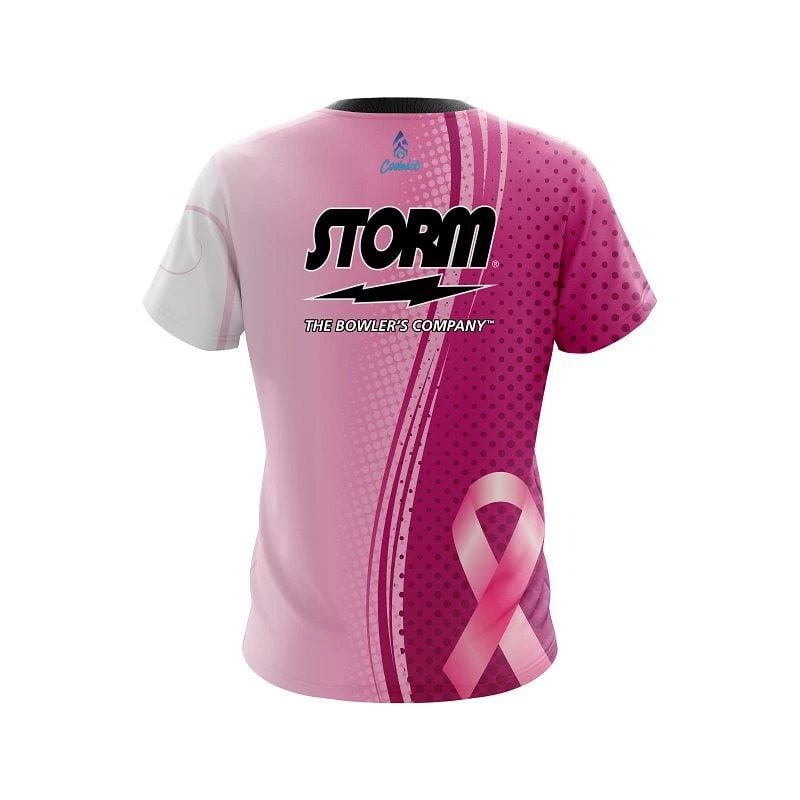 Storm Breast Cancer Pink Swirls CoolWick Bowling Jersey 4 Storm Breast Cancer Pink Swirls CoolWick Bowling Jersey - Image 2