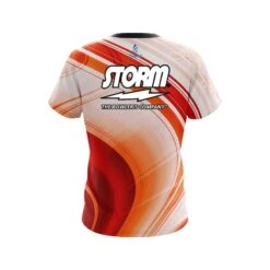 Storm Curvy Orange Pattern CoolWick Bowling Jersey 7 Storm Curvy Orange Pattern CoolWick Bowling Jersey -Bowler Smart Shop Storm Curvy Orange Pattern Back