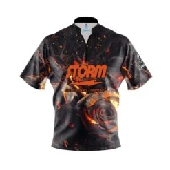 Storm Flaming Rose Quick Ship CoolWick Sash Zip Bowling Jersey