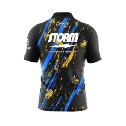Storm Gold Coal Quick Ship CoolWick Sash Zip Bowling Jersey -Bowler Smart Shop Storm Gold Goal Back scaled 1 scaled 1