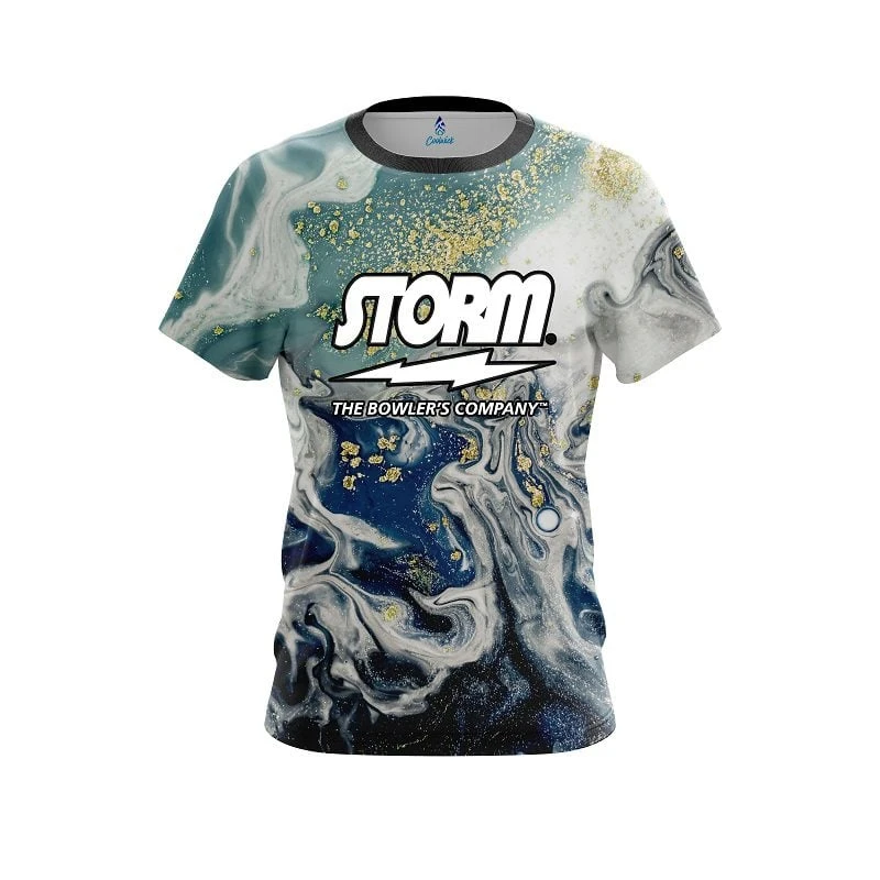 Storm Marbleized Ripple Pattern CoolWick Bowling Jersey 3 Storm Marbleized Ripple Pattern CoolWick Bowling Jersey