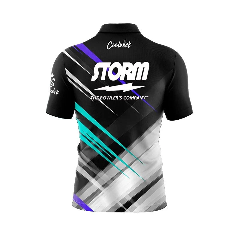 Storm NFS Quick Ship CoolWick Sash Zip Bowling Jersey 4 Storm NFS Quick Ship CoolWick Sash Zip Bowling Jersey - Image 2
