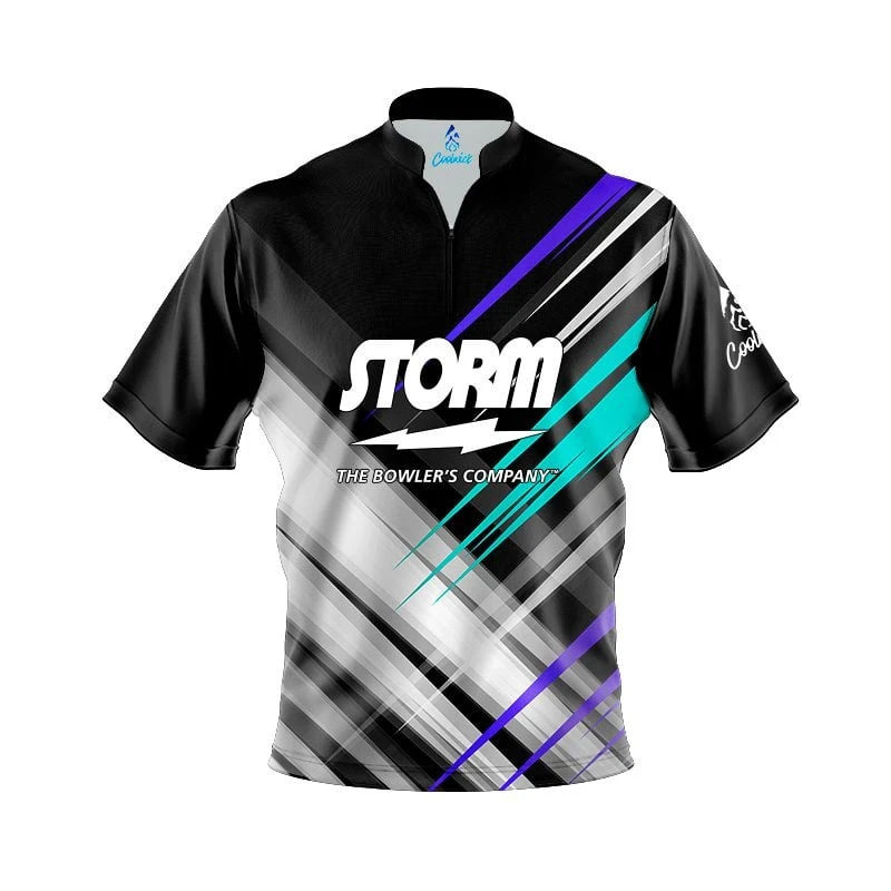 Storm NFS Quick Ship CoolWick Sash Zip Bowling Jersey 3 Storm NFS Quick Ship CoolWick Sash Zip Bowling Jersey