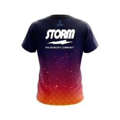Storm Orange And Pink Fire Sparks CoolWick Bowling Jersey -Bowler Smart Shop Storm Orange And Pink Fire Sparks Back