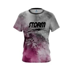 Storm Pink And Grey Canvas CoolWick Bowling Jersey