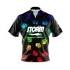 Storm Puppy Paw Rainbow Quick Ship CoolWick Sash Zip Bowling Jersey -Bowler Smart Shop Storm Puppy Paws Rainbow Front