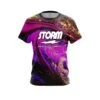Storm Magenta Gold Liquid Marble CoolWick Bowling Jersey 2 Storm Magenta Gold Liquid Marble CoolWick Bowling Jersey -Bowler Smart Shop Storm Purple And Gold Liquid Marble Front