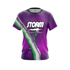 Storm Purple And Green Liquid CoolWick Bowling Jersey