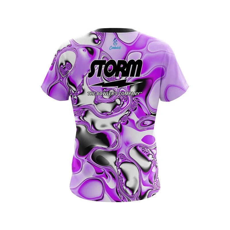 Storm Purple And White Liquid Canvas CoolWick Bowling Jersey 4 Storm Purple And White Liquid Canvas CoolWick Bowling Jersey - Image 2
