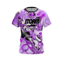 Storm Purple And White Liquid Canvas CoolWick Bowling Jersey