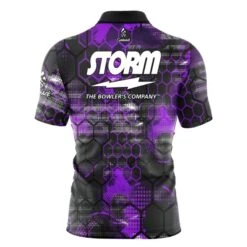 Storm Purple Honeycomb Quick Ship CoolWick Bowling Jersey 5 Storm Purple Honeycomb Quick Ship CoolWick Bowling Jersey -Bowler Smart Shop Storm Purple Honeycomb Back scaled 1