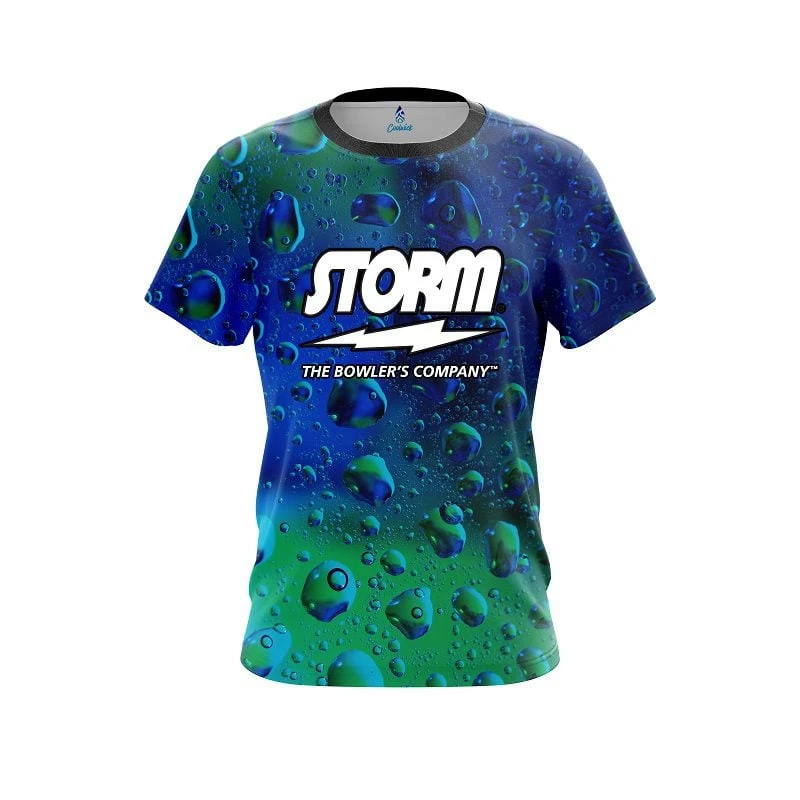 Storm Rain Drop CoolWick Bowling Jersey 3 Storm Rain Drop CoolWick Bowling Jersey