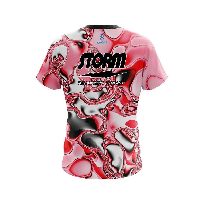 Storm Red And White Liquid Canvas CoolWick Bowling Jersey 4 Storm Red And White Liquid Canvas CoolWick Bowling Jersey - Image 2