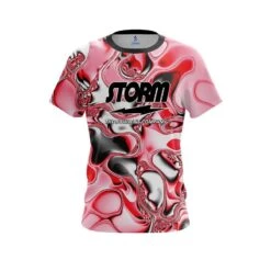 Storm Red And White Liquid Canvas CoolWick Bowling Jersey