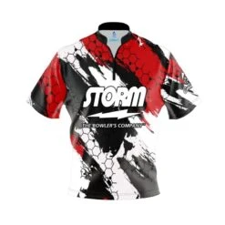 Storm Red Hexagram Quick Ship CoolWick Bowling Jersey